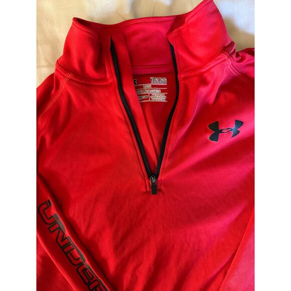 Under Armour red Quarter Zip size large - Picture 2 of 2